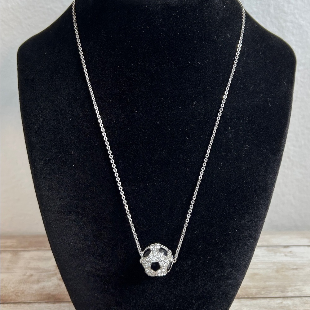 Silver Soccer Ball Necklace